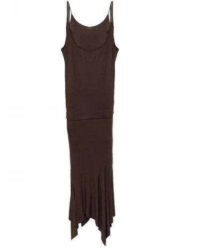 layered mermaid-silhouette maxi dress