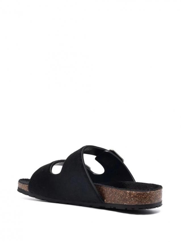 Saint Laurent - buckled slide sandals black