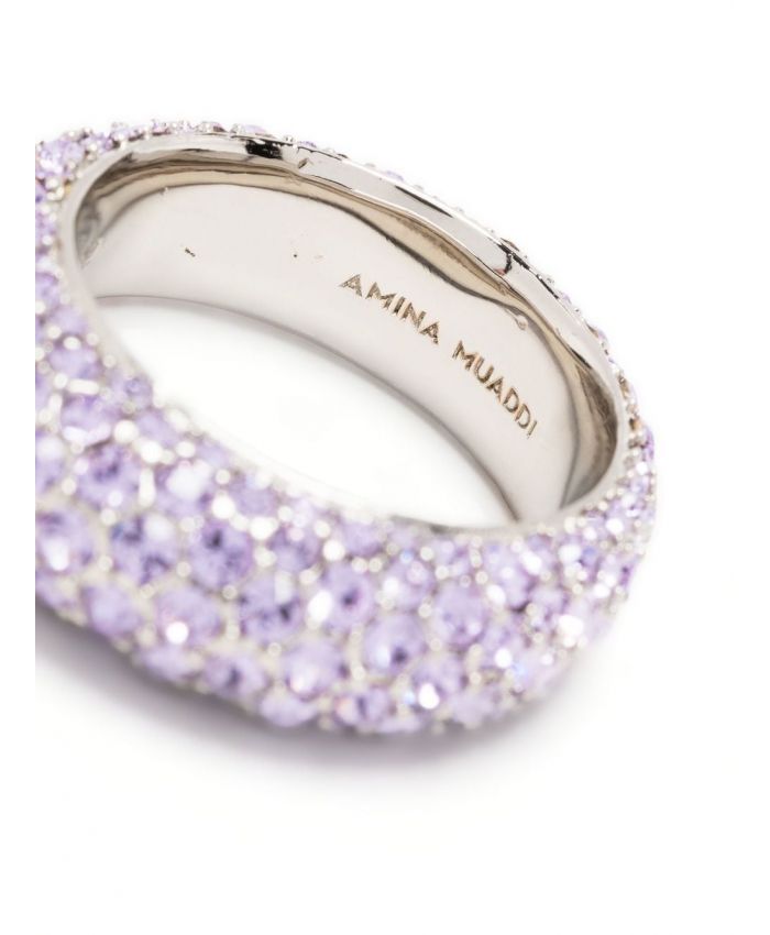 Amina Muaddi - crystal-embellished ring