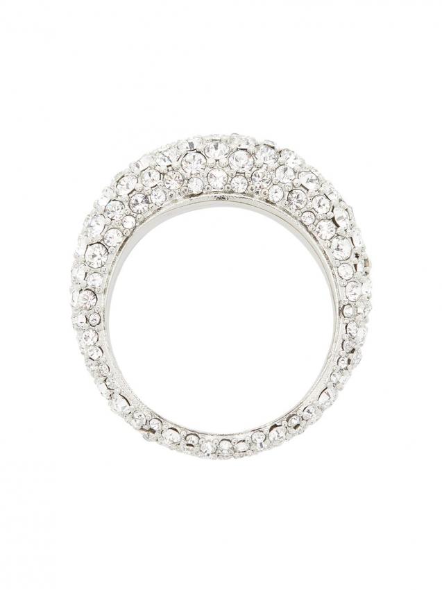 Amina Muaddi - Cameron crystal-embellished ring silver