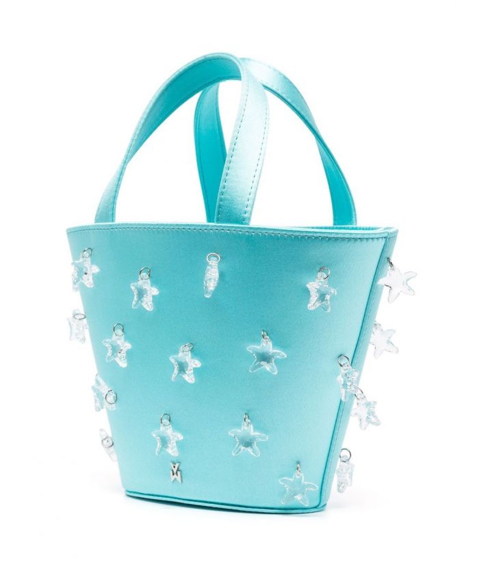 Amina Muaddi - star-embellished mini bucket bag
