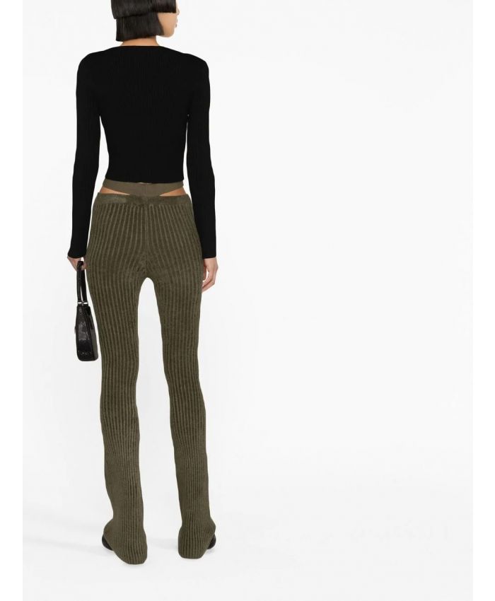 Andreadamo - ribbed-knit bootcut trousers