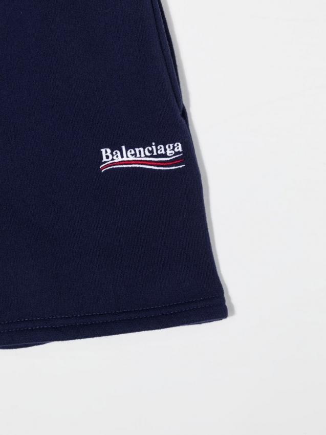 Balenciaga Kids - logo-embroidered jogging shorts
