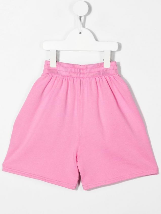 Balenciaga Kids - BB Paris Icon logo-embroidered shorts pink