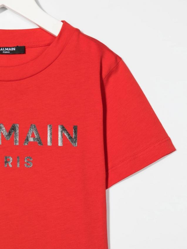 Balmain Kids - embroidered-logo T-shirt red