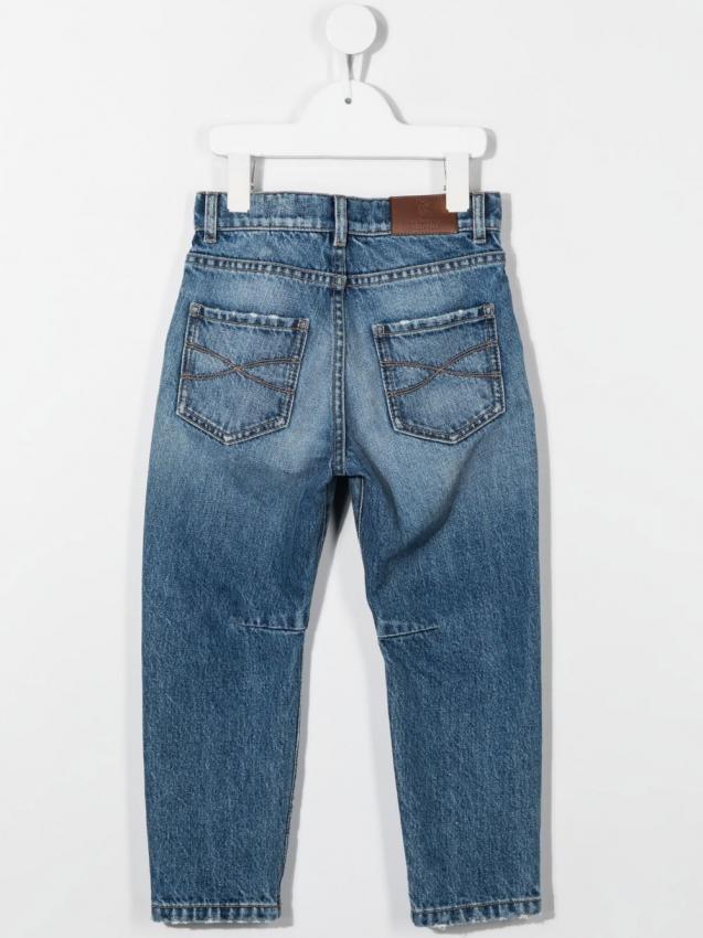 Brunello Cucinelli Kids - mid-rise tapered jeans