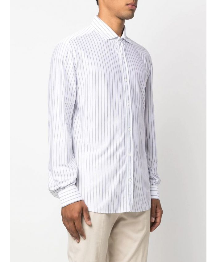 Brunello Cucinelli - spread-collar striped shirt