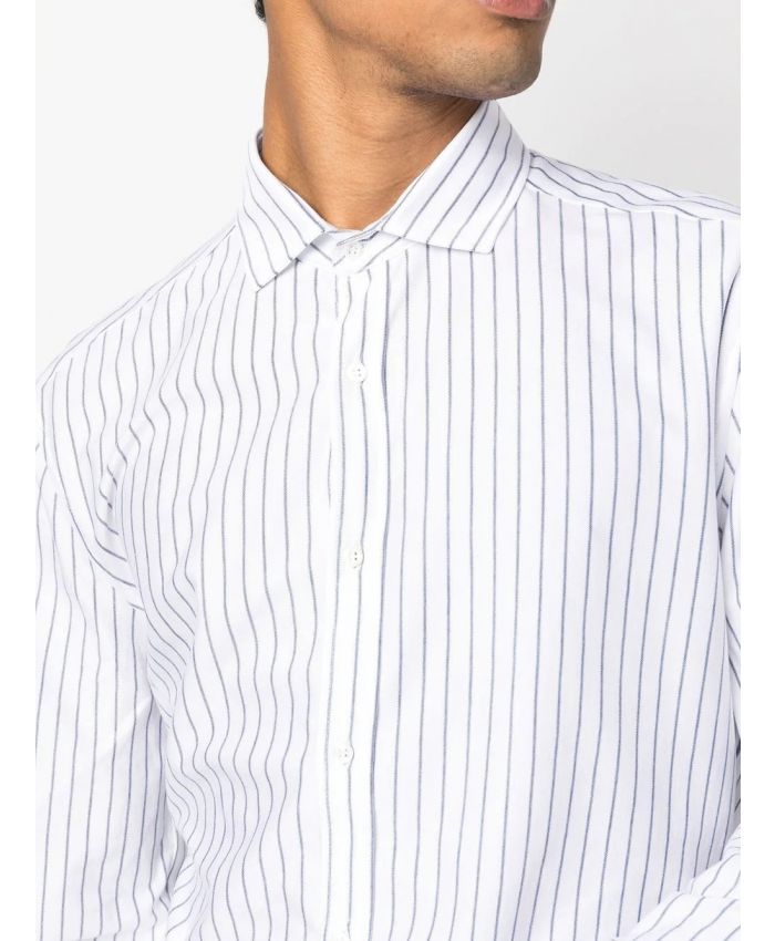 Brunello Cucinelli - spread-collar striped shirt