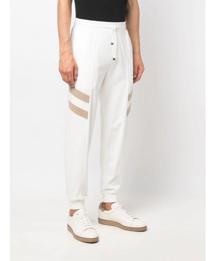 Brunello Cucinelli - stripe-print cotton track pants
