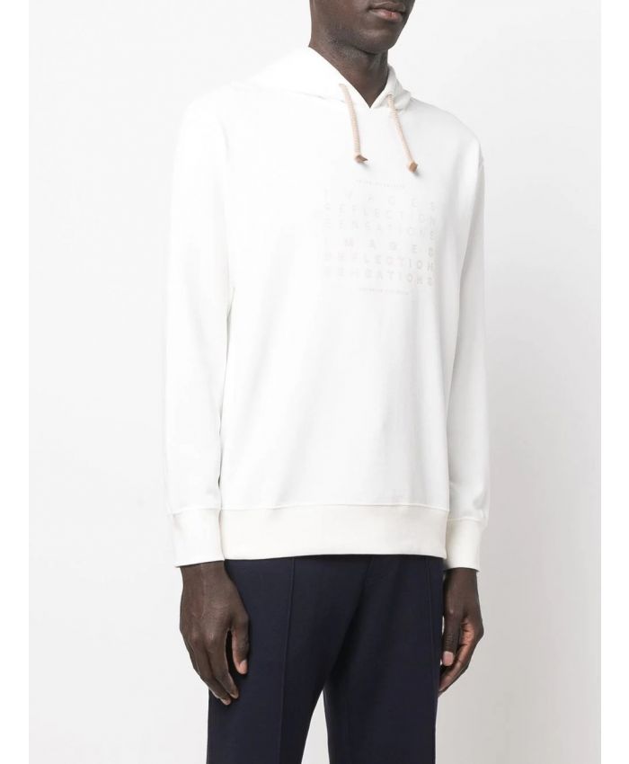 Brunello Cucinelli - slogan-print cotton hoodie