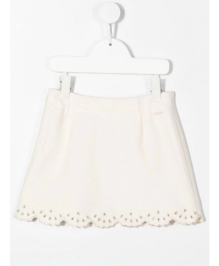 Chloe Kids - A-line scallop cotton skirt
