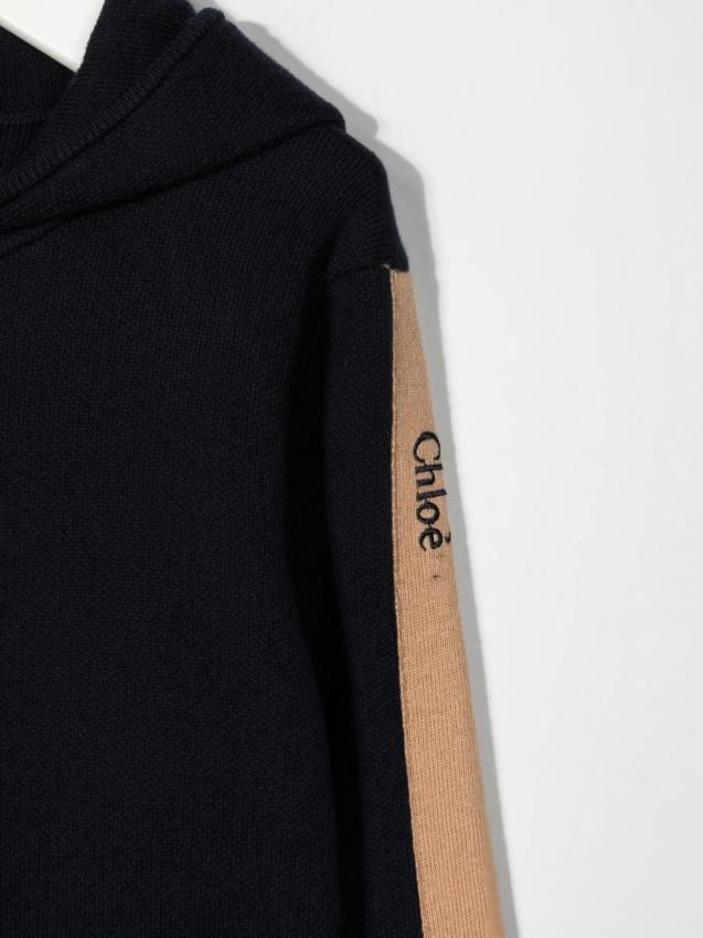 Chloe Kids - logo-detail zip-up bomber jacket