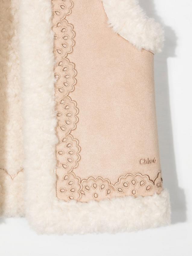 Chloe Kids - faux-shearling embroidered waistcoat