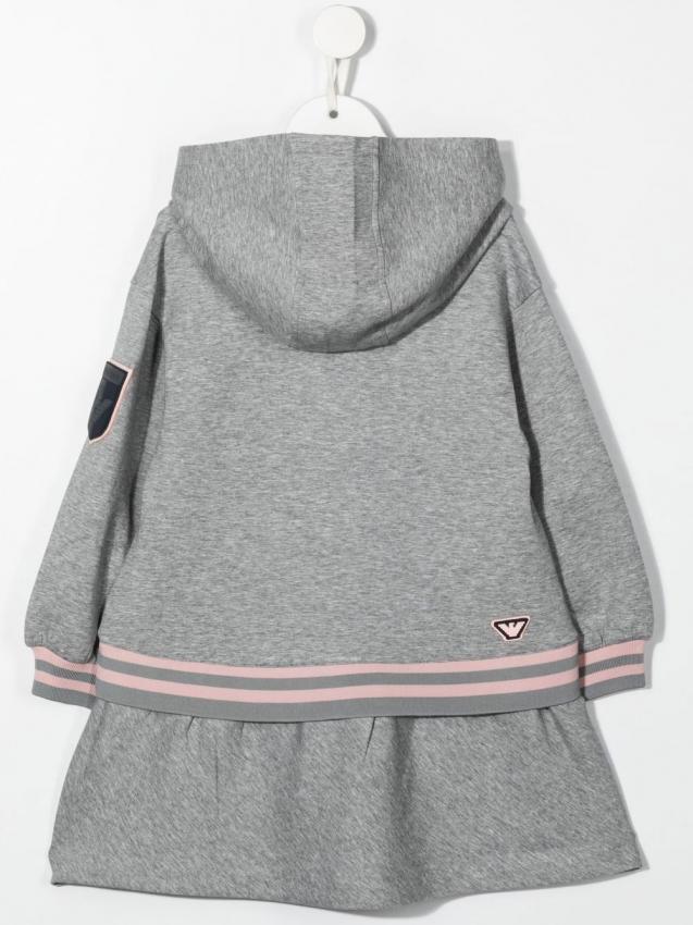 Emporio Armani Kids - logo-print hooded jumper dress