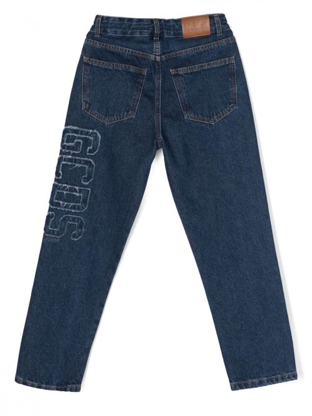 GCDS Kids - logo-patch straight jeans