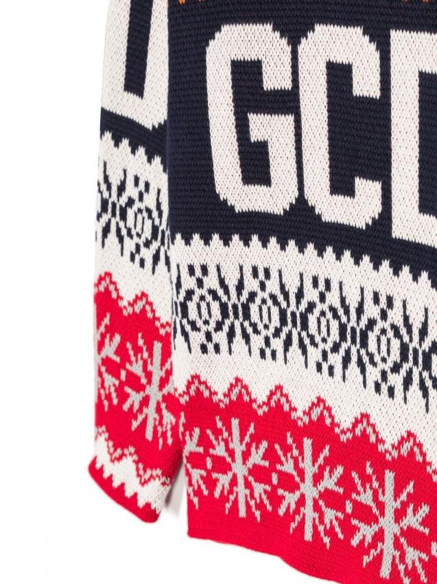 GCDS Kids - intarsia-knit branded jumper