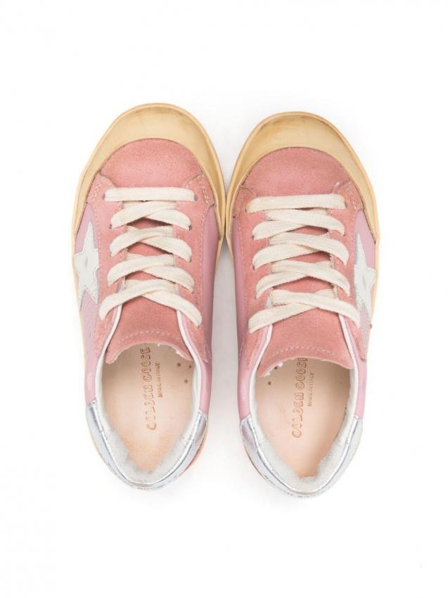 Golden Goose Kids - star-patch lace-up sneakers