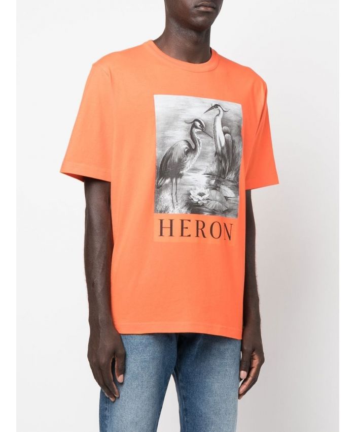 Heron Preston - logo-print short-sleeved T-shirt orange heron
