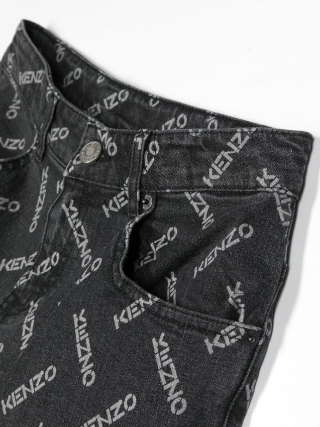 Kenzo Kids - logo-print straight-leg jeans