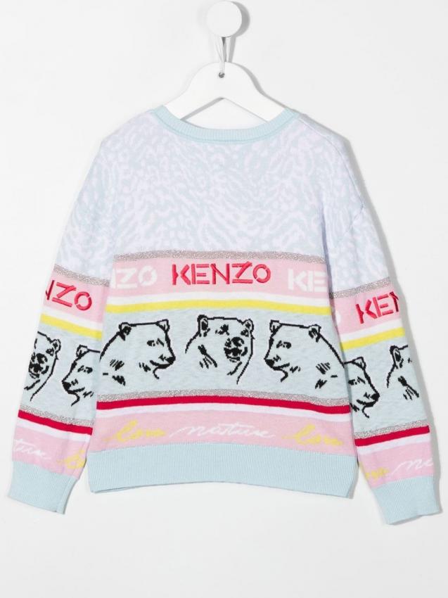 Kenzo Kids - bear-motif embroidered jumper