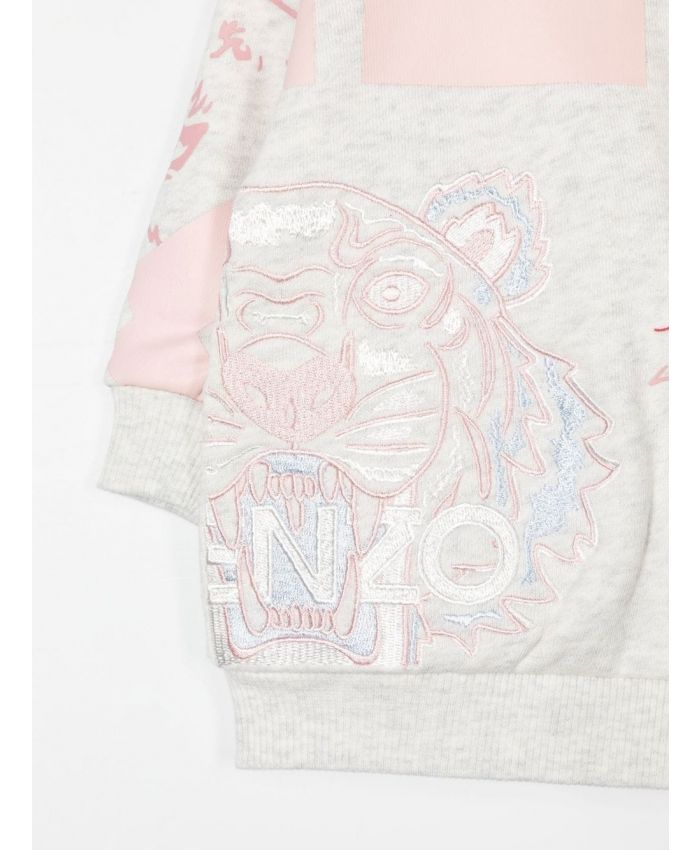 Kenzo Kids - logo-embroidered cotton sweatshirt