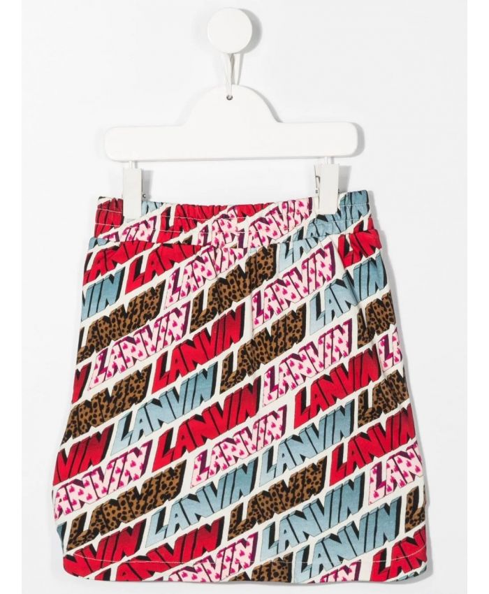 Lanvin Kids - logo-print cotton skirt
