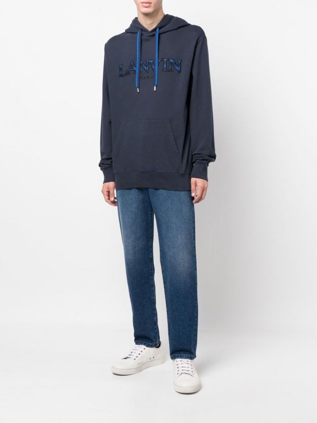 Lanvin - embroidered-logo hoodie