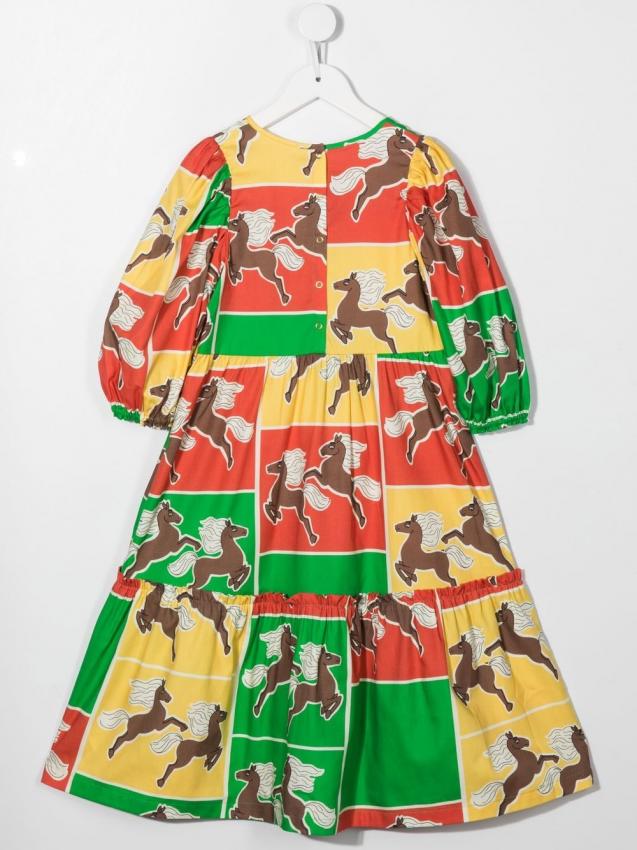 Mini Rodini - embroidered colour-block dress