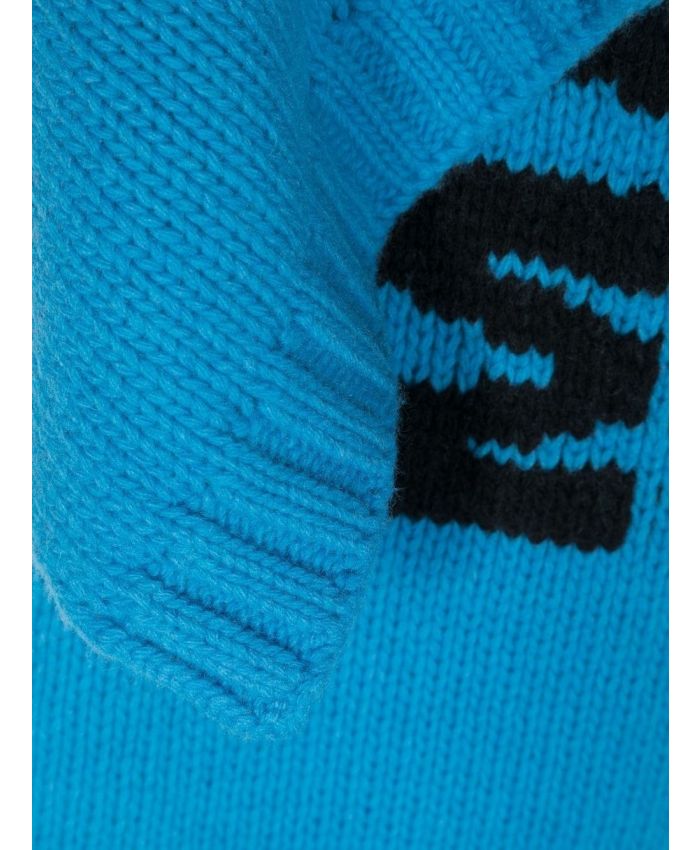 MM6 Kids - intarsia-knit logo scarf