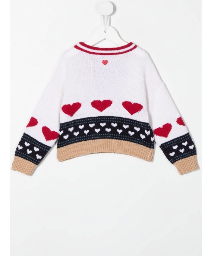 Monnalisa - teddy bear-motif wool jumper