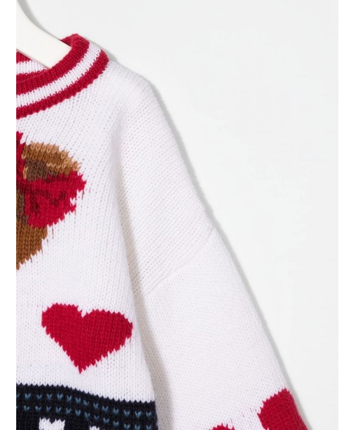 Monnalisa - teddy bear-motif wool jumper