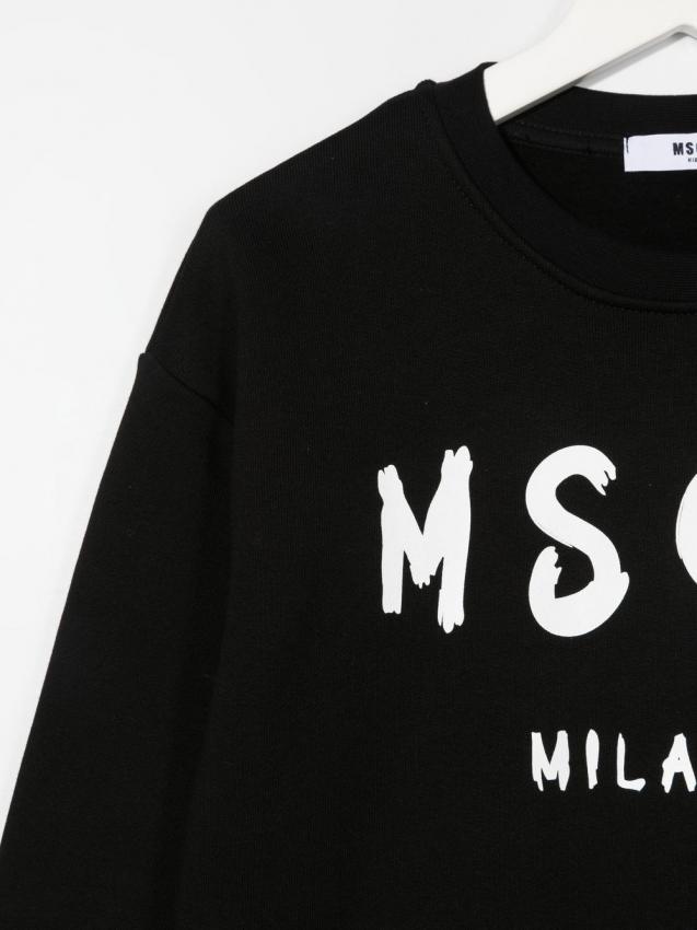 MSGM Kids - logo-print crew neck sweatshirt