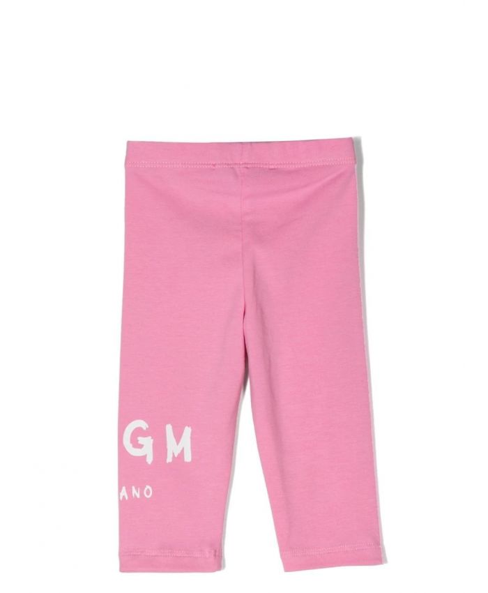 MSGM Kids - logo-print cotton leggings