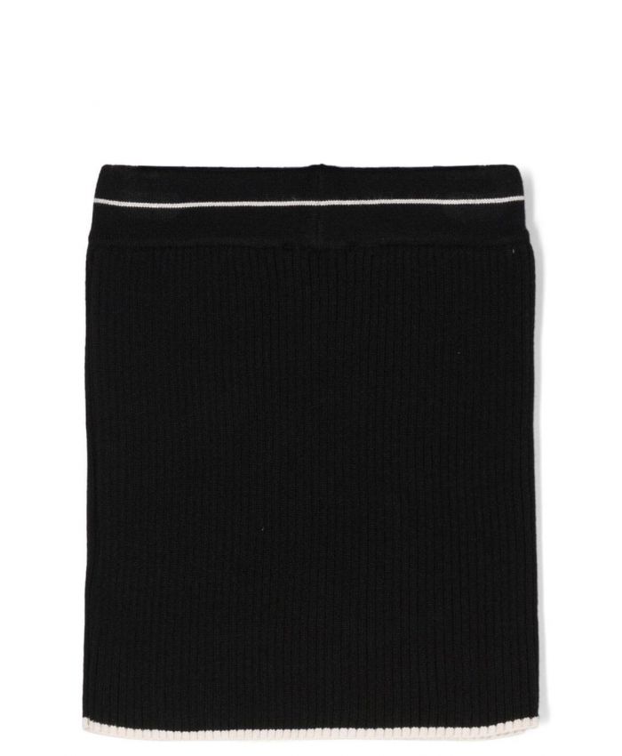 MSGM Kids - logo-waistband ribbed-knit skirt