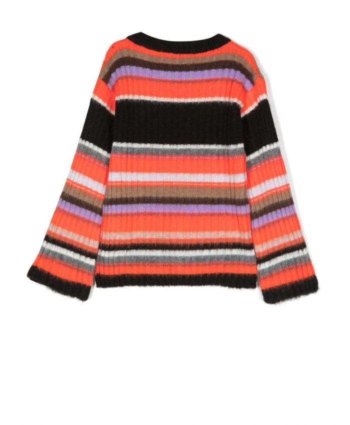 MSGM Kids - embroidered-logo striped jumper