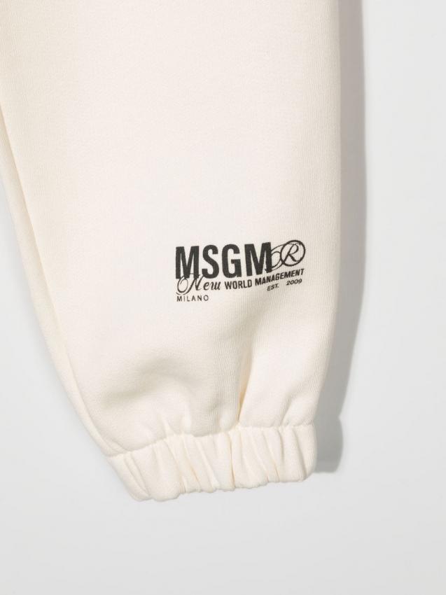 MSGM Kids - logo-print cotton trousers