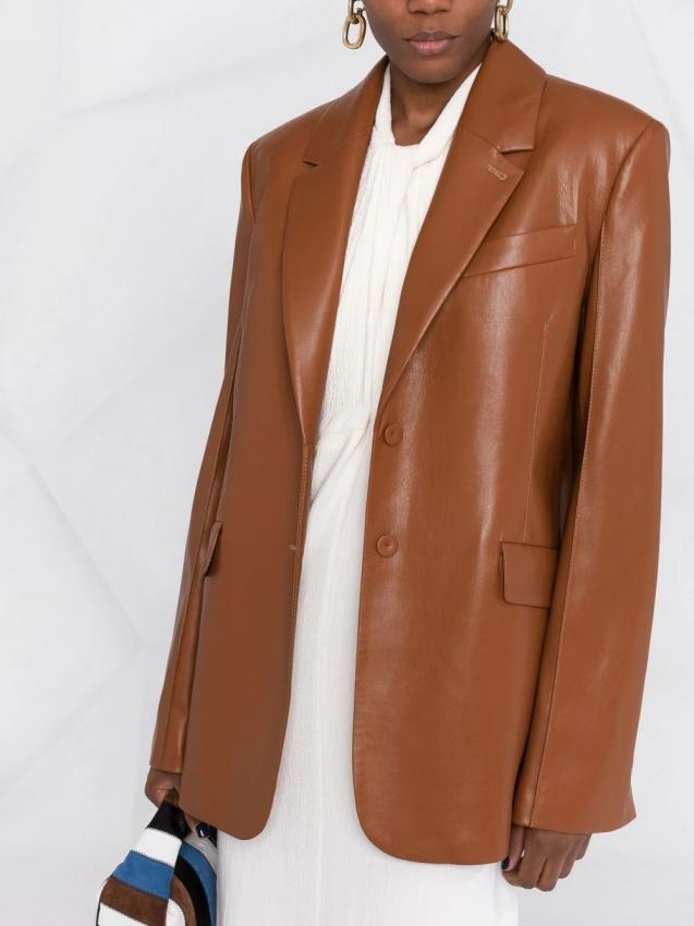 Nanushka - oversized faux-leather blazer