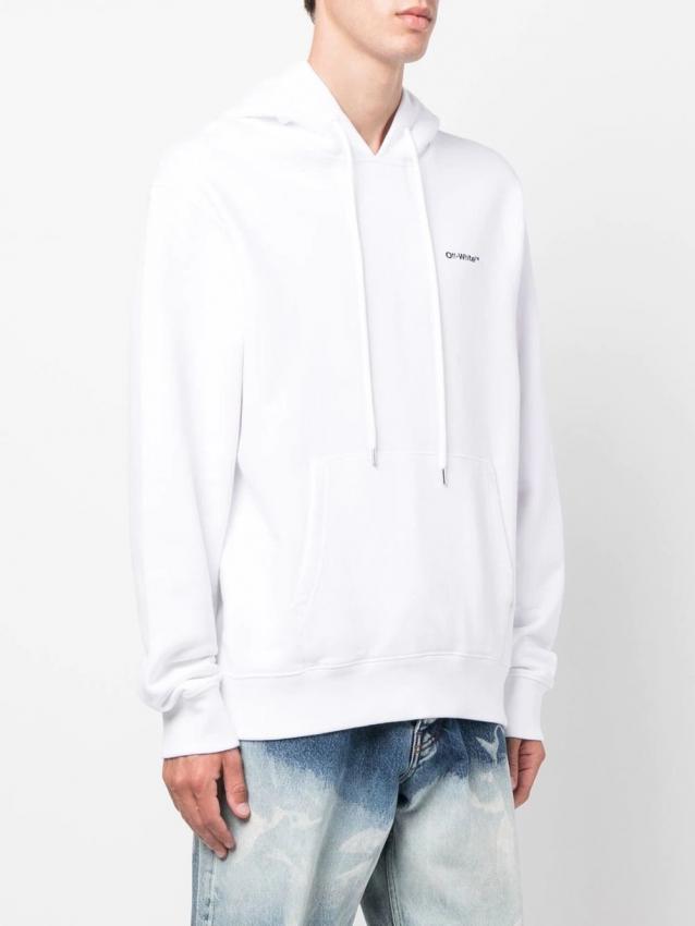 Off-White - logo-print drawstring hoodie
