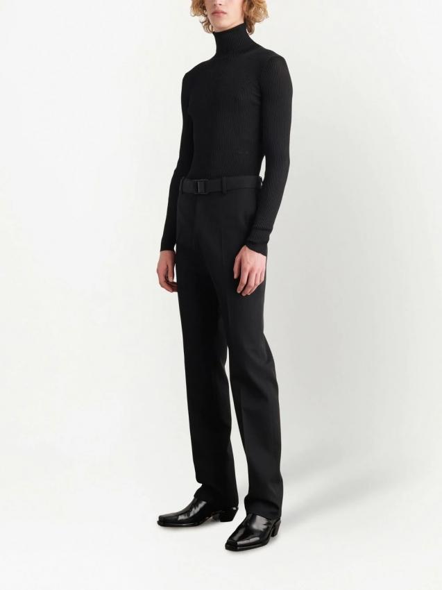 Off-White - belted slim-fit trousers