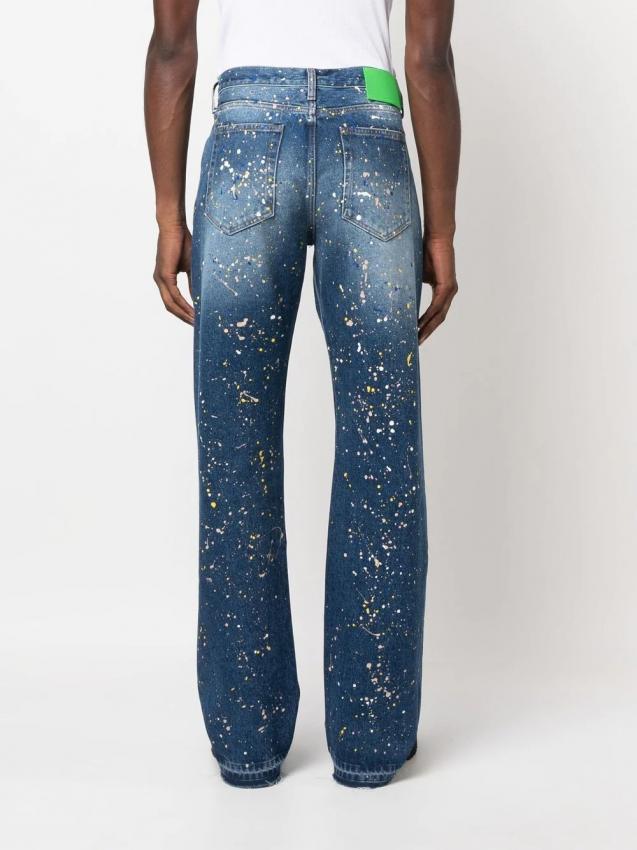 Off-White - paint-splatter straight-leg jeans