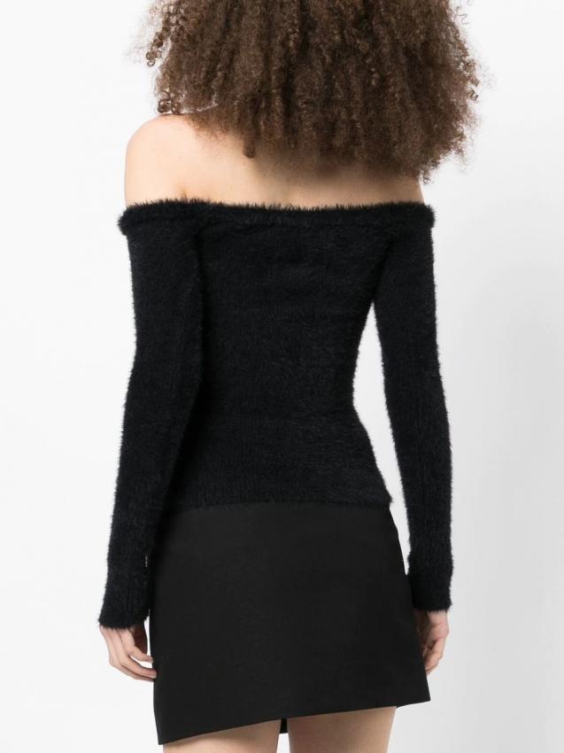 Off-White - Fuzzy off-shoulder top