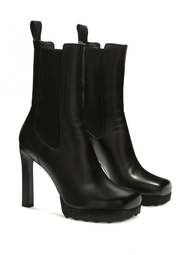 Off-White - leather heeled boots