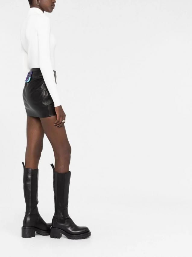 Off-White - handle-detail leather skirt