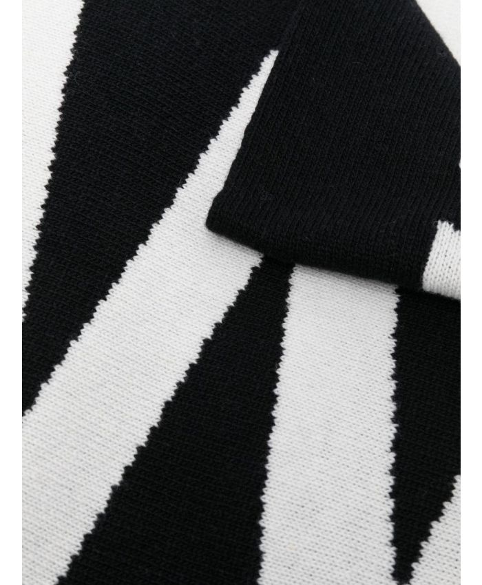 Off-White - ribbed-knit intarsia-logo scarf