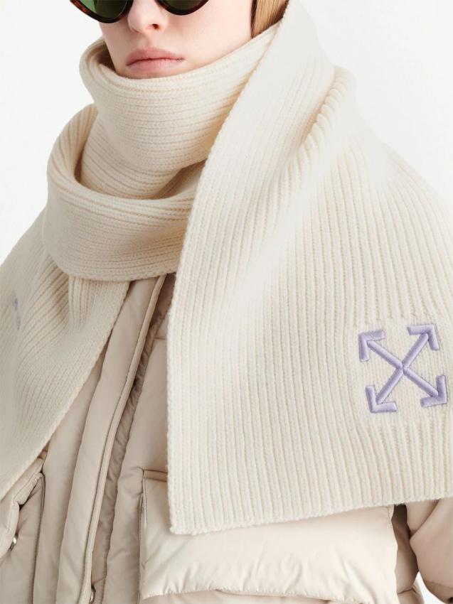 Off-White - Arrow ribbed scarf