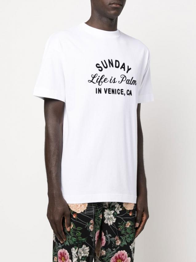 Palm Angels - Sunday logo-print T-shirt white