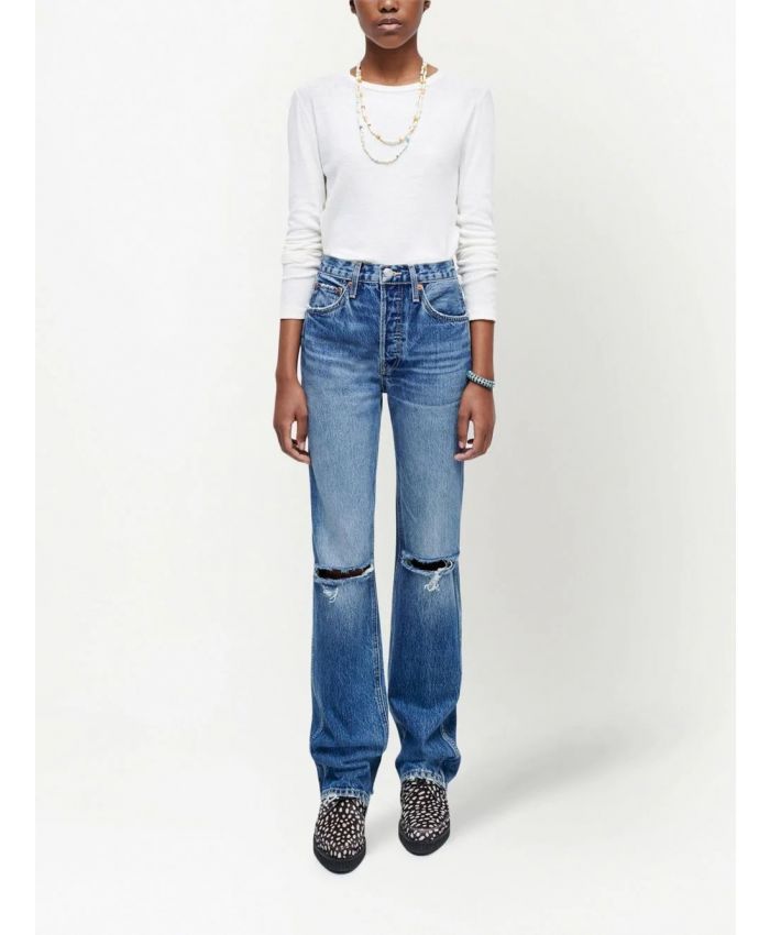 RE/DONE - 90s distressed-effect straight-leg jeans