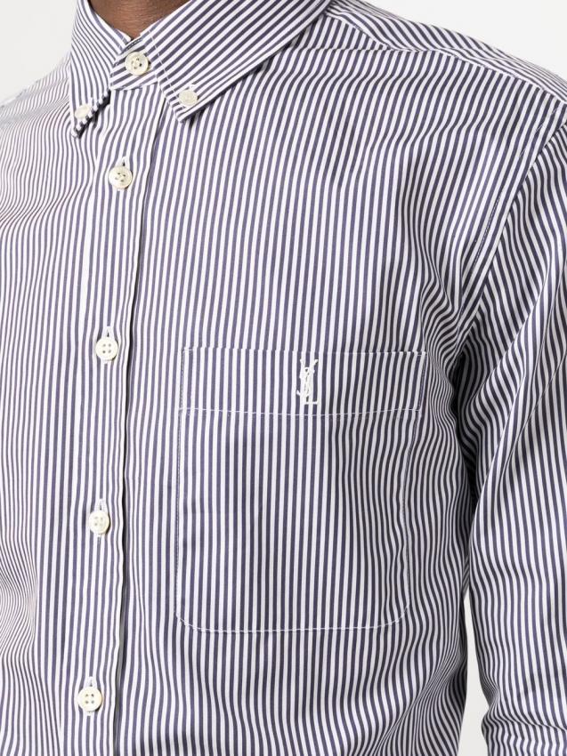 Saint Laurent - saint laurent blue striped button-down shirt