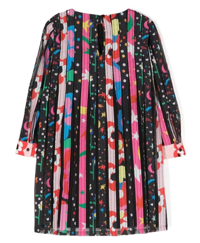 Stella McCartney Kids - graphic-print pleated dress