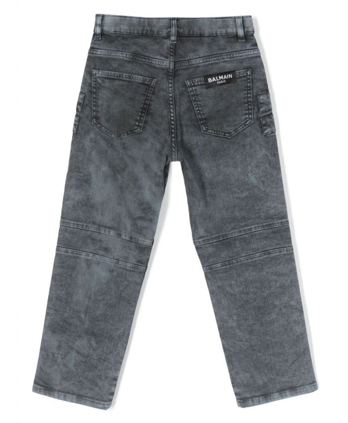 Balmain Kids - panelled slim-cut jeans